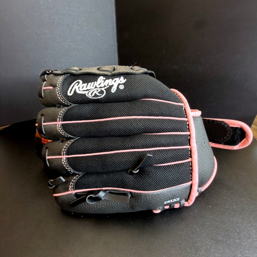 Rawlings 10.5 Inch Youth Baseball Glove Black Pink Basket-Web NEW Ages 7-9 RHT